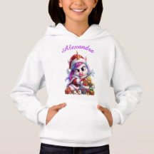 Doudoune personnalisée drôle de licorne Santa grum