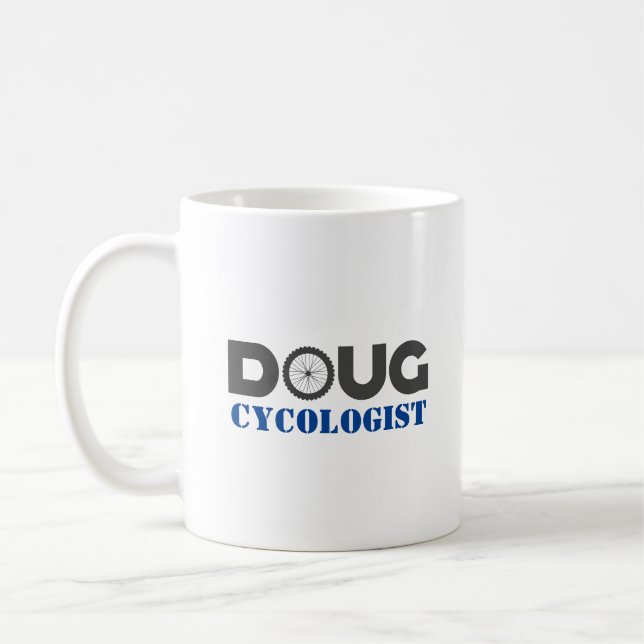 Doug Mountain Biker Coffee Mug (Left)