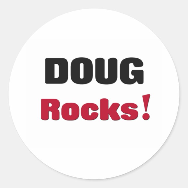 Doug Rocks Classic Round Sticker (Front)