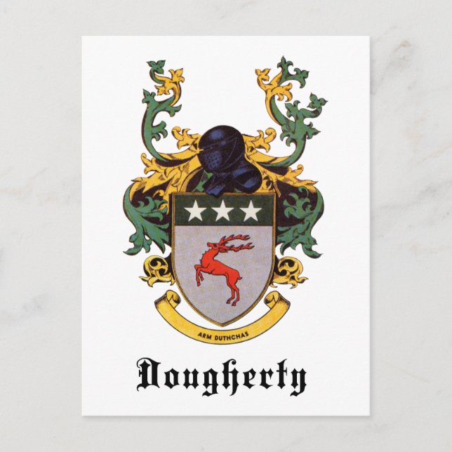 Dougherty Coat of Arms Postcard (Front)