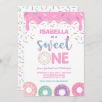 Doughnut 1st Birthday Invitation Doughnut Sweet On