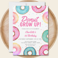 Doughnut 1st Birthday Invitation Girl's Doughnut G