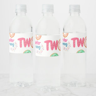 Doughnut 2nd Birthday Water Bottle Label
