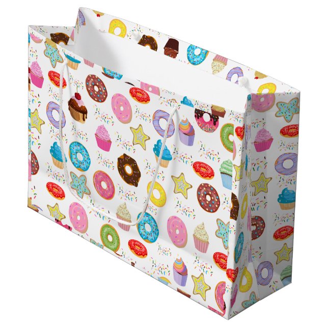 Doughnut and Cupcakes Large Gift Bag (Front Angled)