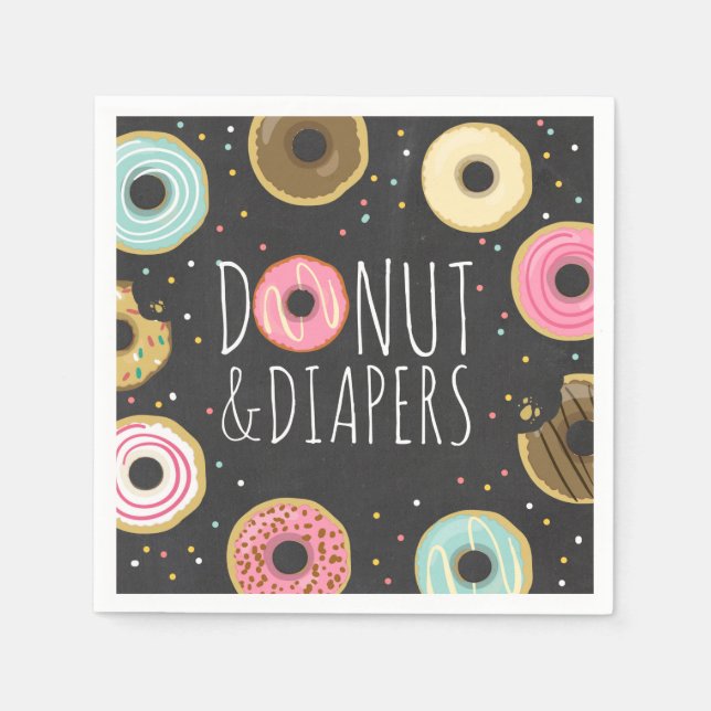 Doughnut and diapers Paper Napkin Baby sprinkle (Front)