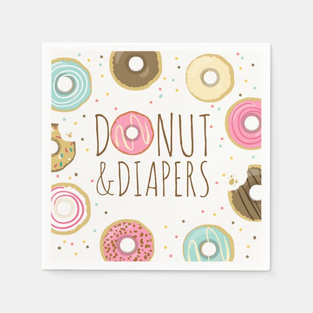 Doughnut and diapers Paper Napkin Baby sprinkle (Front)