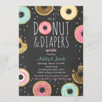 Doughnut and Diapers Sprinkle invitation Coed show