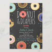 Doughnut and Diapers Sprinkle invitation Coed show