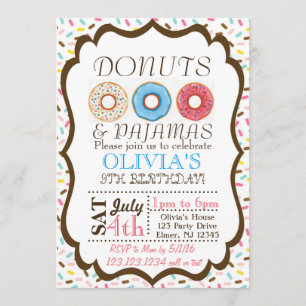 Doughnut and Pyjamas Invitation