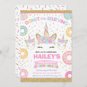 Doughnut And Unicorn Invitation Doughnut Stop Beli