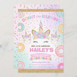 Doughnut And Unicorn Invitation Doughnut Stop Beli