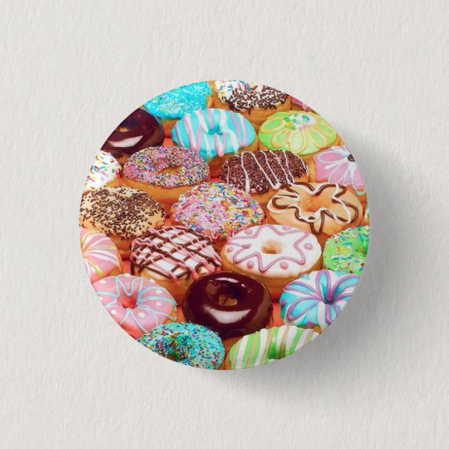doughnut art design 1 inch round button (Front)