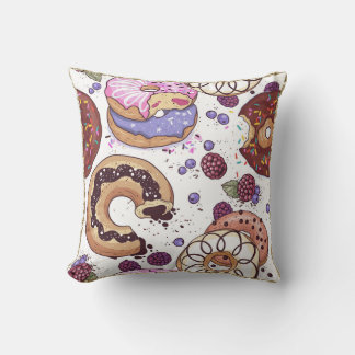 Doughnut Art Throw Pillow