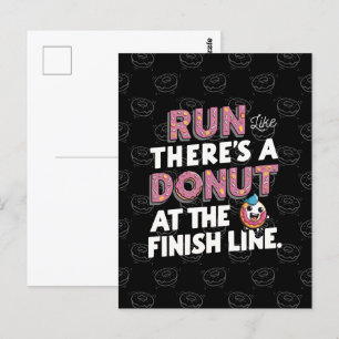Doughnut at the Finish Line Funny Fitness Motivati Postcard