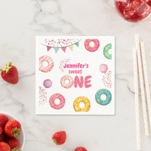 Doughnut Baby Birthaday Sprinkle Napkins