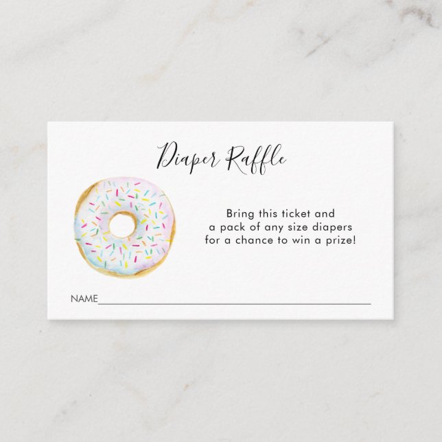 Doughnut Baby Diaper Raffle Ticket Enclosure Card (Front)