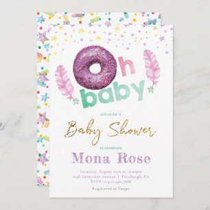 Doughnut Baby Shower Colourful Invitation