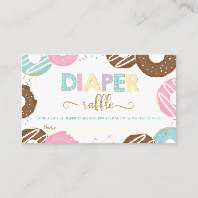 Doughnut Baby Shower Doughnut Girl Diaper Raffle Enclosure Card (Front)