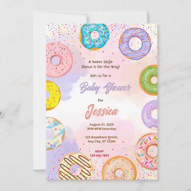 Doughnut Baby Shower Invitation (Front)