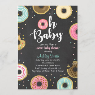 Doughnut Baby shower invitation Coed shower Doughn
