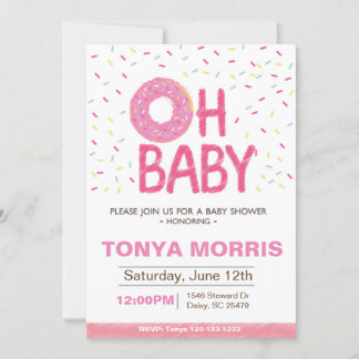 Doughnut Baby Shower Invitation (girl)