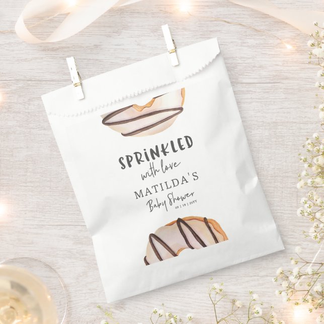 doughnut baby shower natural beige cute welcome favour bag (Clipped)