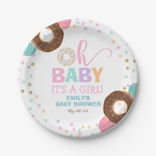 Doughnut Baby Shower Party Paper Plate 7" Doughnut