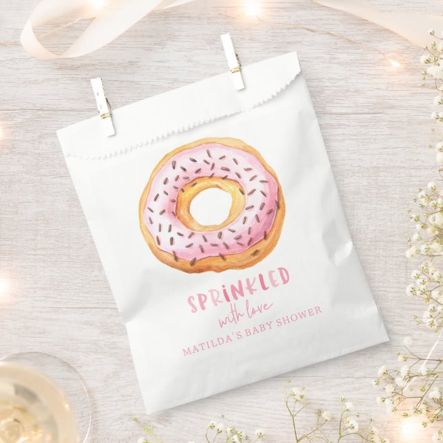doughnut baby shower pink girly cute welcome favour bag