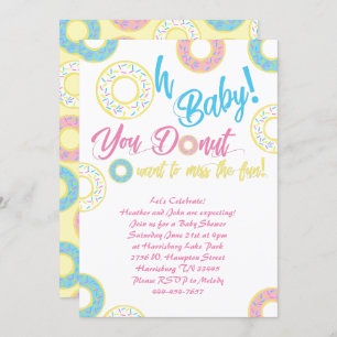 Doughnut Baby Shower Sprinkle Gender Neutral Invitation