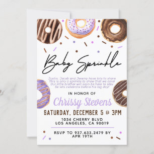 Doughnut Baby Sprinkle Baby Shower Invitation