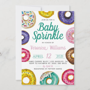 Doughnut Baby Sprinkle Baby Shower Invitation