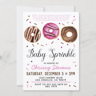 Doughnut Baby Sprinkle Baby Shower Invitation