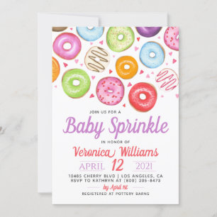 Doughnut Baby Sprinkle Baby Shower Invitation