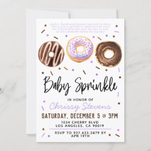 Doughnut Baby Sprinkle Baby Shower Invitation