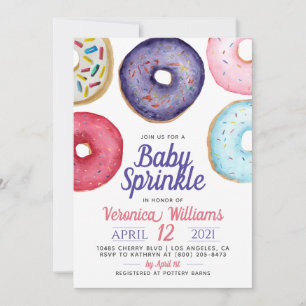 Doughnut Baby Sprinkle Baby Shower Invitation
