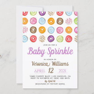 Doughnut Baby Sprinkle Baby Shower Invitation