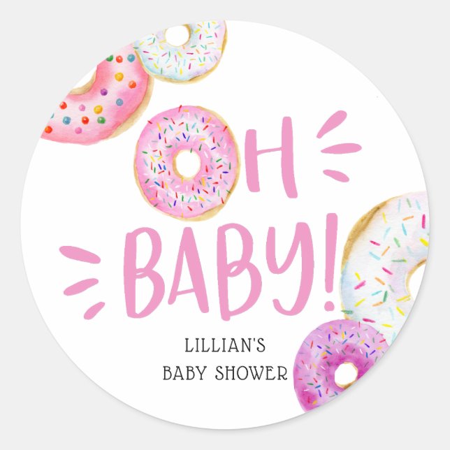 Doughnut Baby Sprinkle Classic Round Sticker (Front)