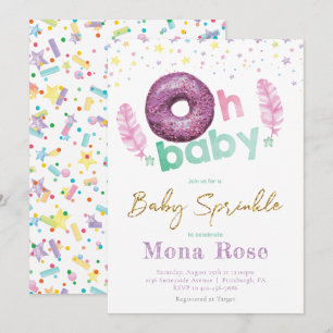 Doughnut Baby Sprinkle Colourful Invitation