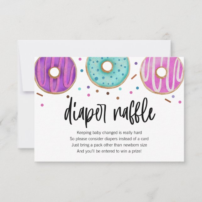 Doughnut Baby Sprinkle Diaper Raffle Card (Front)