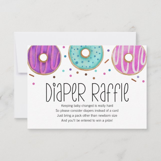 Doughnut Baby Sprinkle Diaper Raffle Card (Front)