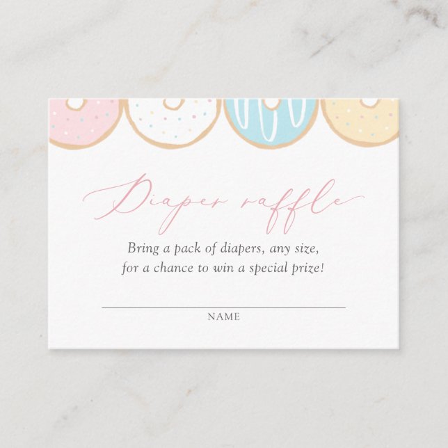 Doughnut Baby Sprinkle Diaper Raffle Ticket Enclosure Card (Front)