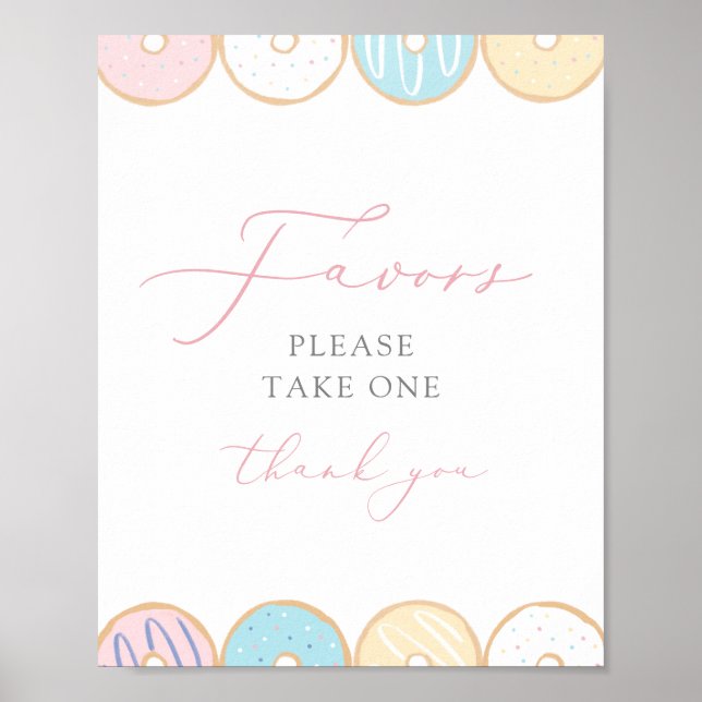 Doughnut Baby Sprinkle Favours Sign (Front)