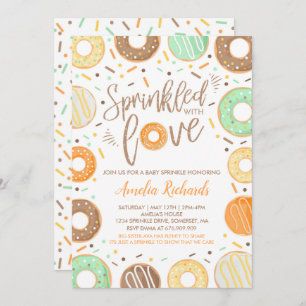 Doughnut Baby Sprinkle Invitation Sprinkled With L