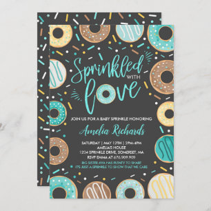 Doughnut Baby Sprinkle Invitation Sprinkled With L