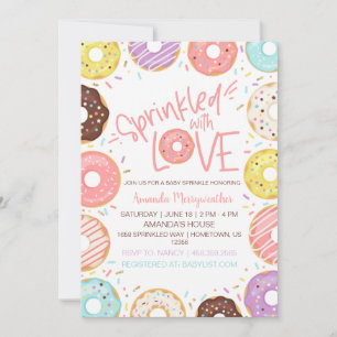 Doughnut Baby Sprinkle Sprinkled with Love Invitation