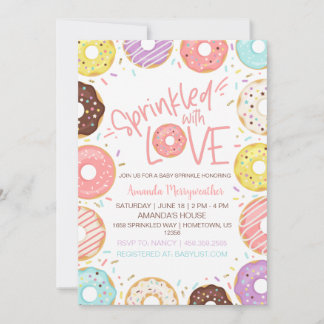 Doughnut Baby Sprinkle Sprinkled with Love Invitation