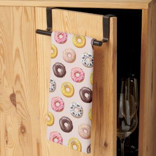 Doughnut Bakery Shop Pattern Kitchen Towel