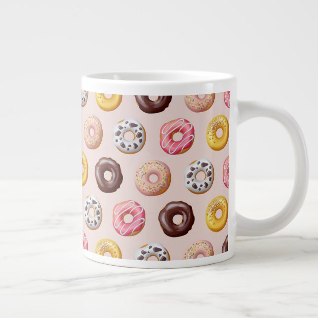 Doughnut Bakery Shop Pattern Large Coffee Mug (Right)