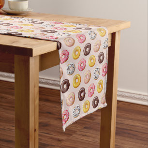Doughnut Bakery Shop Pattern Medium Table Runner