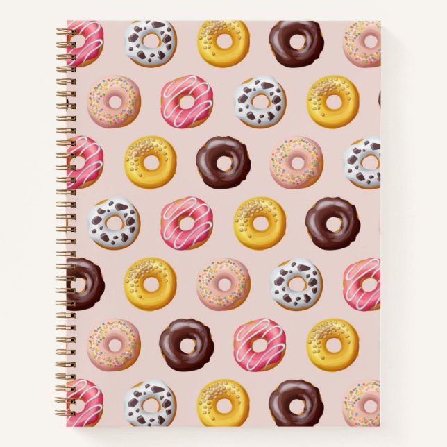 Doughnut Bakery Shop Pattern Notebook (Front)